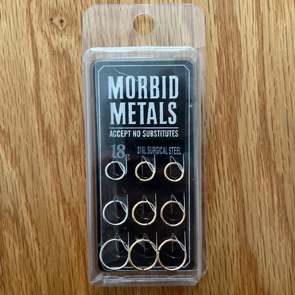 Morbid Metals - 18g Nose Hoops 316L surgical steel